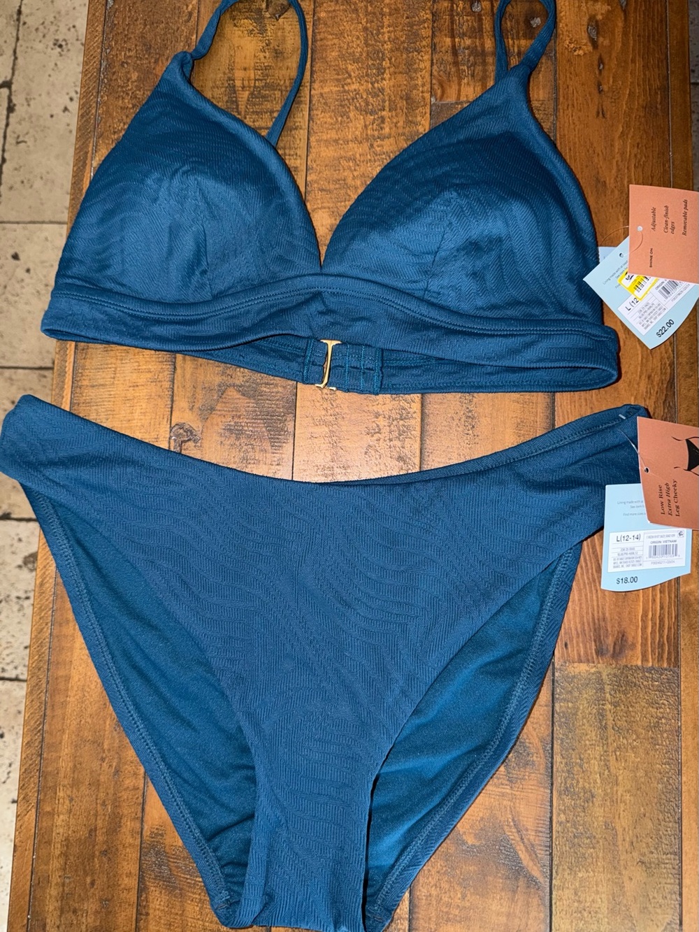 Target Teal Ribbed Bikini Set